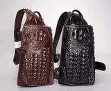 Sling Bag,Genuine  Crocodile Leather Large Shoulder Chest Pack Crossbody Bag  Travel Daypack