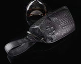 Sling Bag,Genuine  Crocodile Leather Large Shoulder Chest Pack Crossbody Bag  Travel Daypack