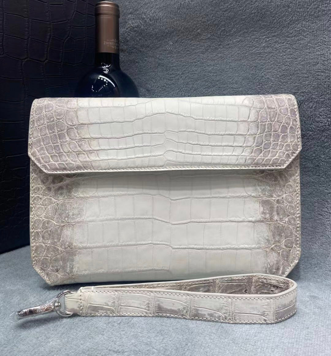 Groot Mat Krokodil Leer Groot Volumn Tote Duffelsak Beige