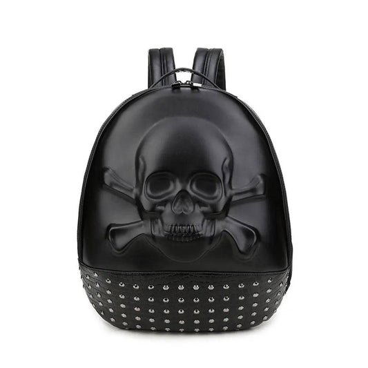 Unisex 3D Cool Smile Skull Studded Backpack