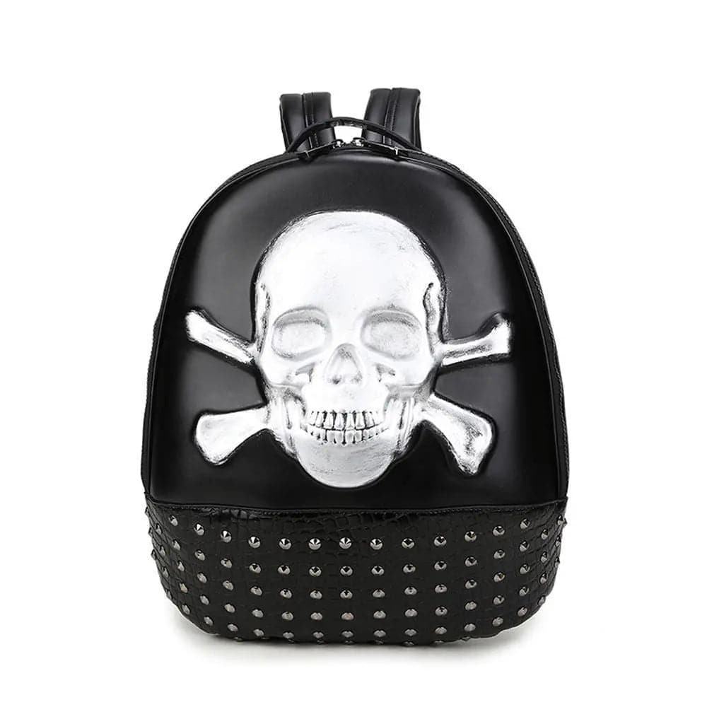 Unisex 3D Cool Smile Skull Studded Backpack