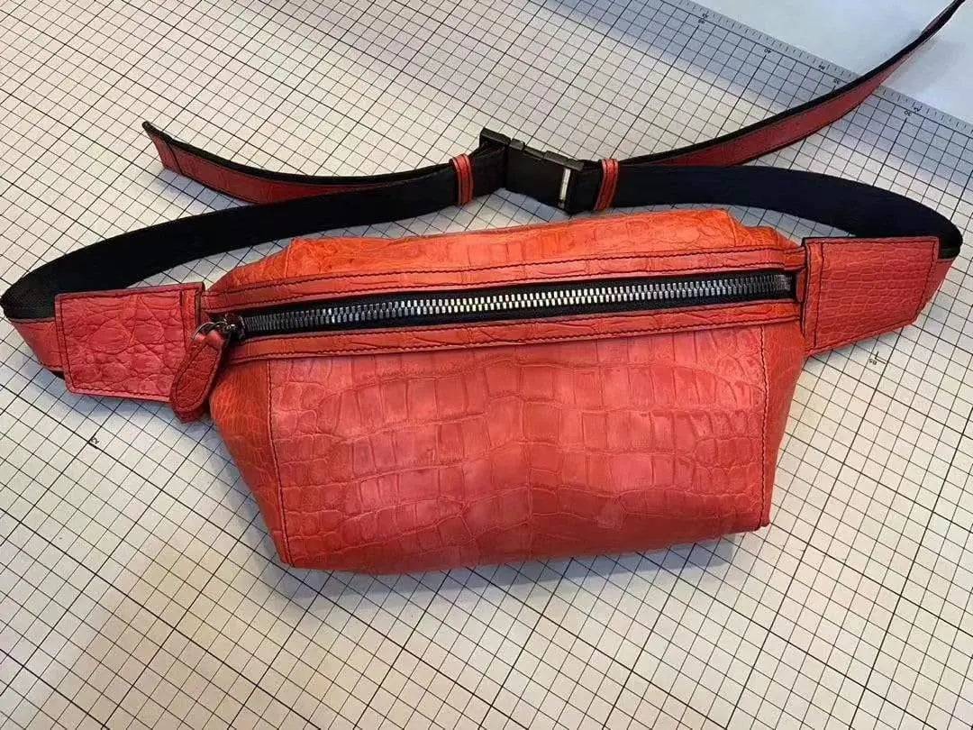 Túi đeo hông/eo unisex da cá sấu