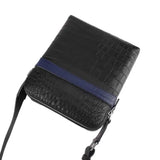 Unisex Crocodile Leather messenger bags Black