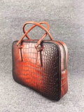 Vintage Crocodile Skin Leather Briefcase,Tan