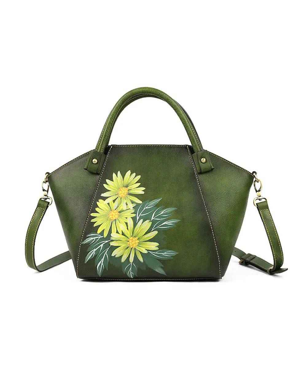 Rossie Viren Women's  Vintage Leather Dumpling Tote Shoulder Cross Body Bag