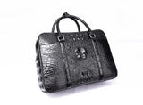 Vintage Square Brown Lap Top Briefcase  Genuine Crocodile Leather