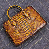 Vintage Tan  Genuine Crocodile Leather Briefcase ,Business Laptop Bags Rossie Viren