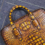 Vintage Tan  Genuine Crocodile Leather Briefcase ,Business Laptop Bags Rossie Viren