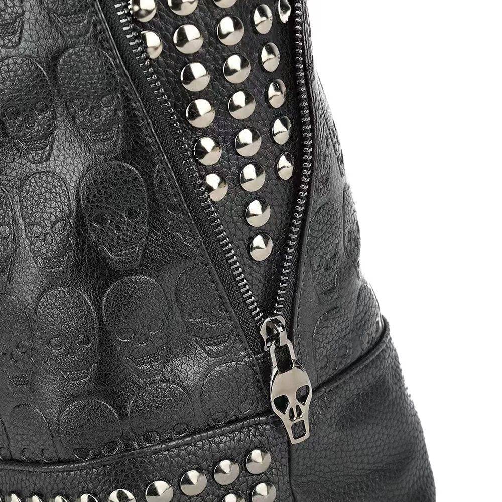 3D Large Shopper Bag,  Studded Embossed Skull Large Shopper Bag With Small Pouch & Scarf