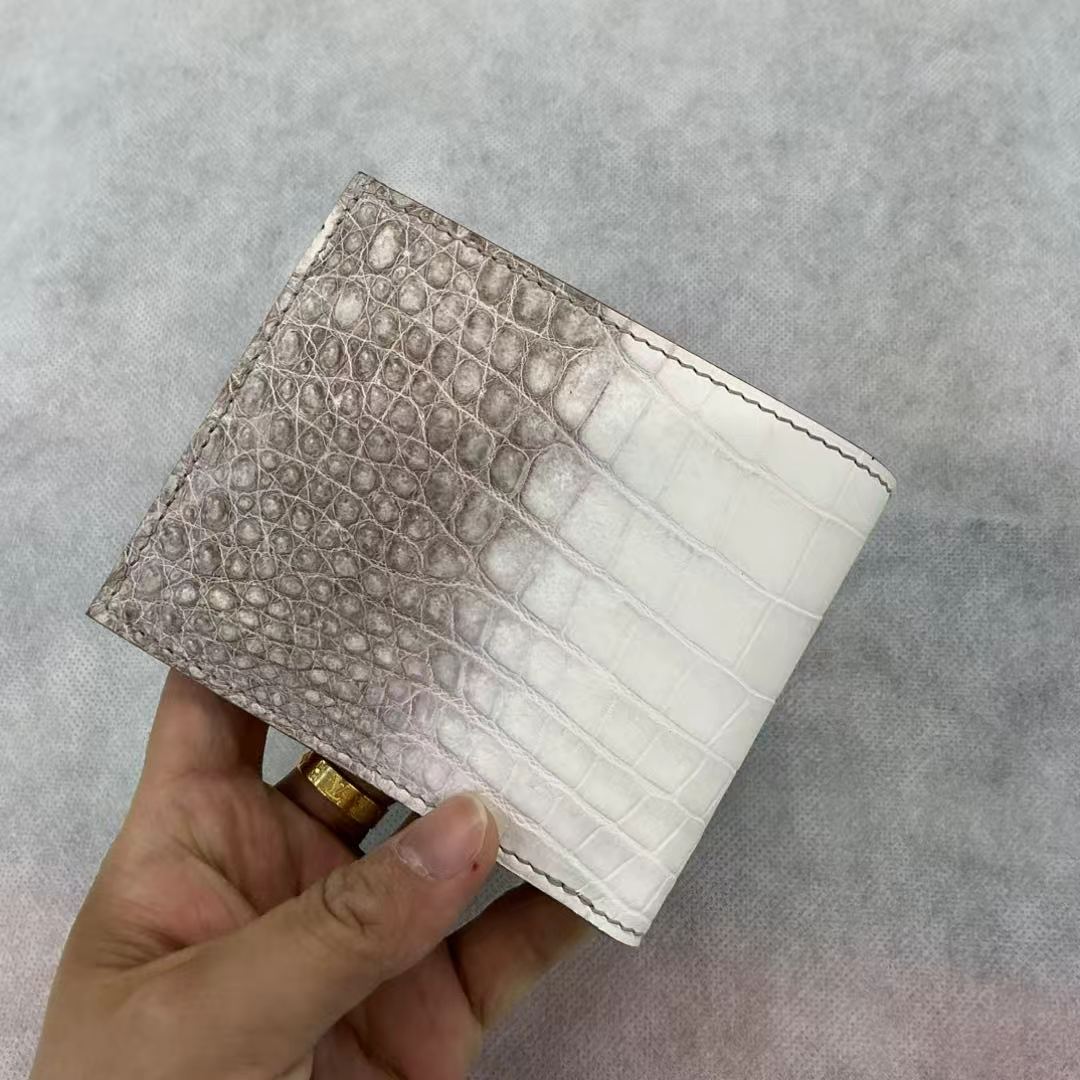 Genuine  Crocodile Leather Wallet  Himalaya White