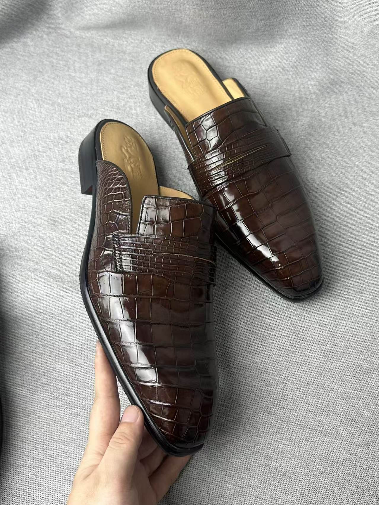 Crocodile Slippers Men's Crocodile Leather Slippers