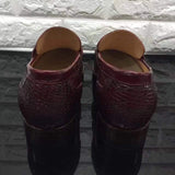 Wine Red Genuine All-Over Crocodile  Belly Skin Slip On~ Loafer Shoes for Men