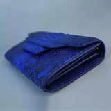 Women's Clutch Python Leather Blue