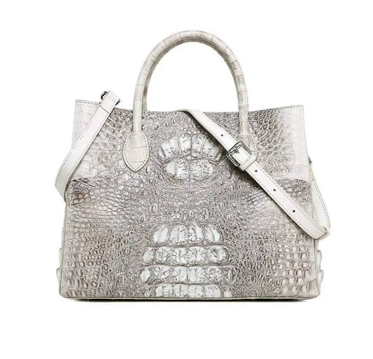 Women's Crocodile Leather Tote bags White 35 cm