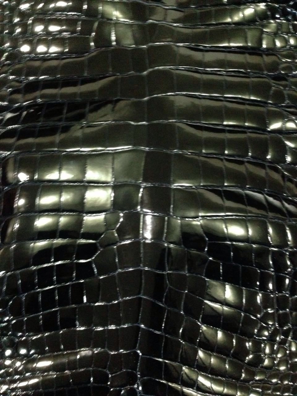 Preorder Mens Genuine Crocodile Leather High Glossy Belly Leather Clutch Bag Black