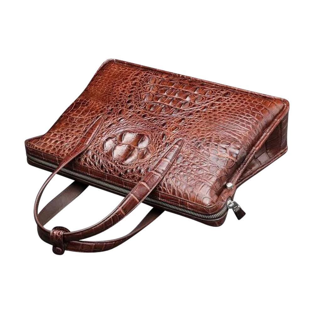 Classic Genuine Crocodile Briefcase, Laptop Bag,	 Men's Book Bag