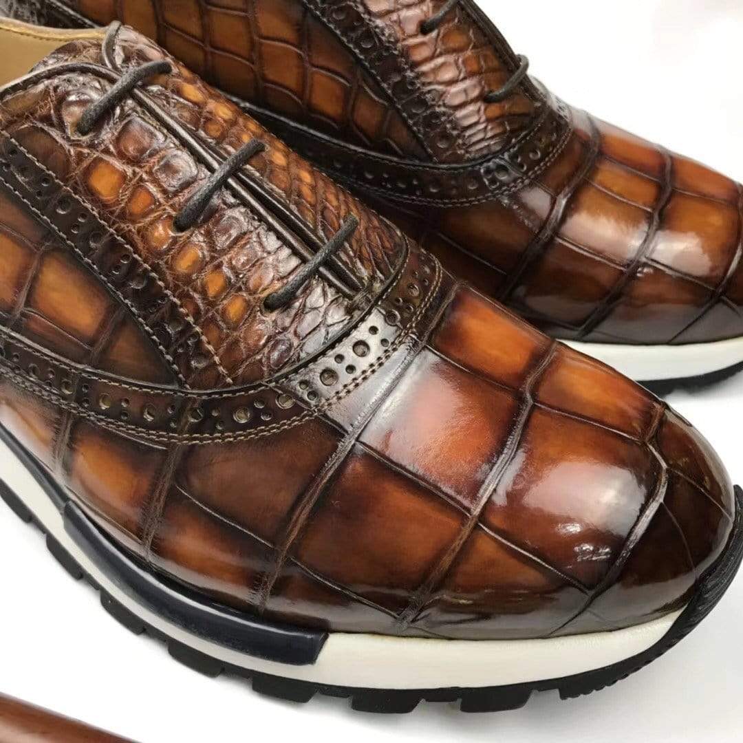 Crocodile Shoes Preorder CROCODILE Burnished Sports Shoes Leisure Men's Shoes