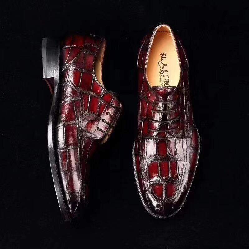 Crocodile Shoes Mens Crocodile Leather Brogue Wingtip Dress Slip On  Dress Shoes