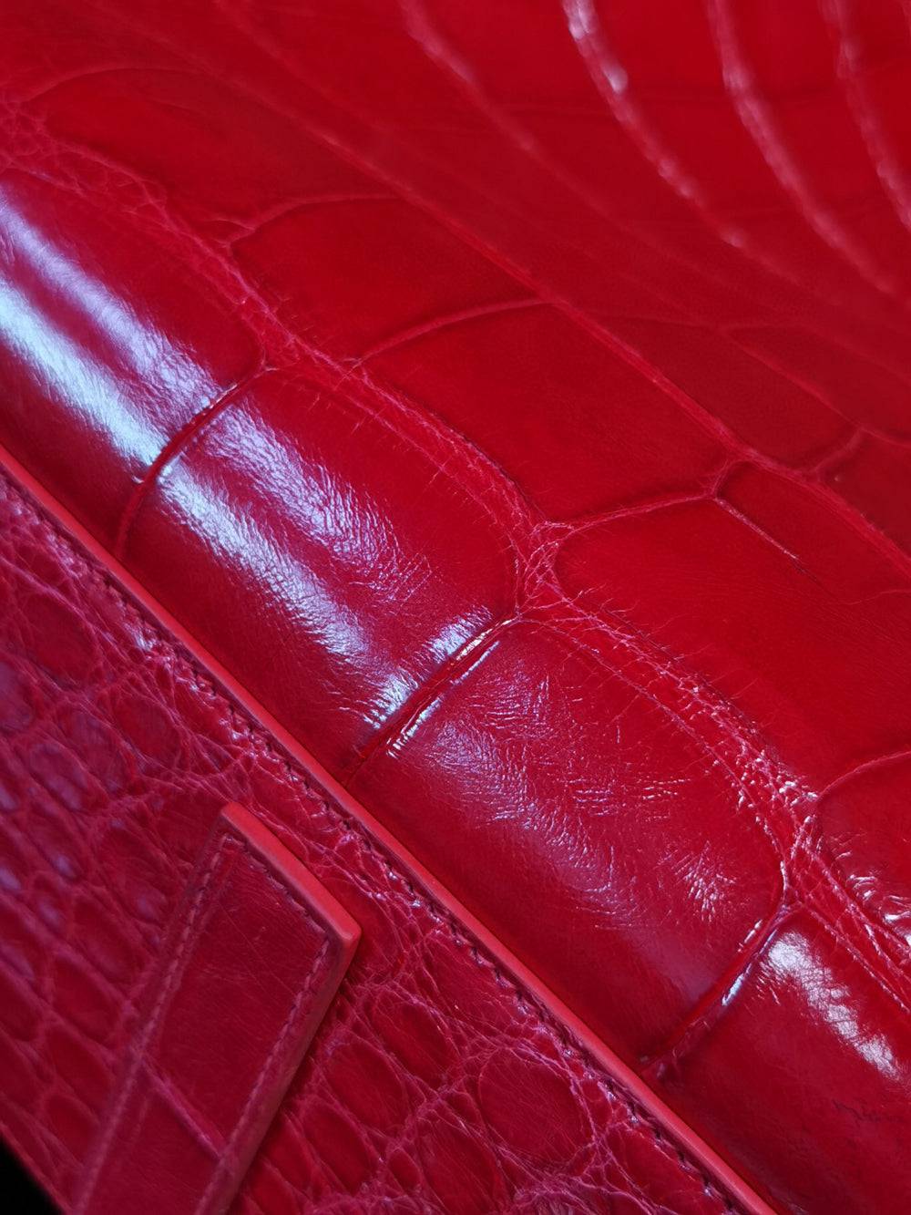 Borsa shopper grande in pelle di coccodrillo