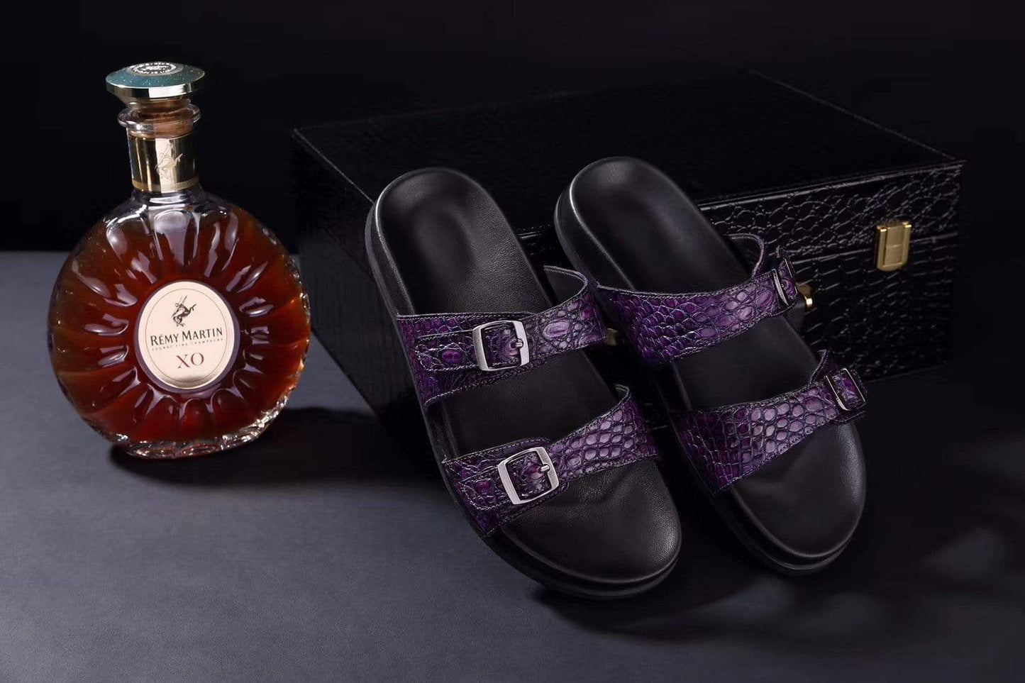 Crocodile Shoes Crocodile Leather Sandals Purple