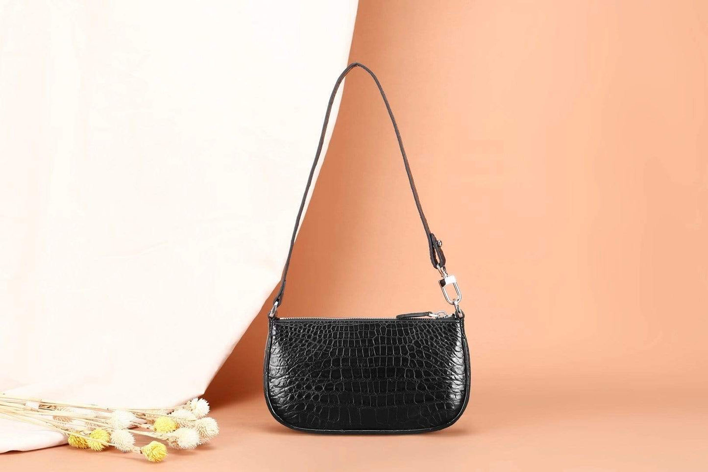 Crocodile Leather Underarm Shoulder bag