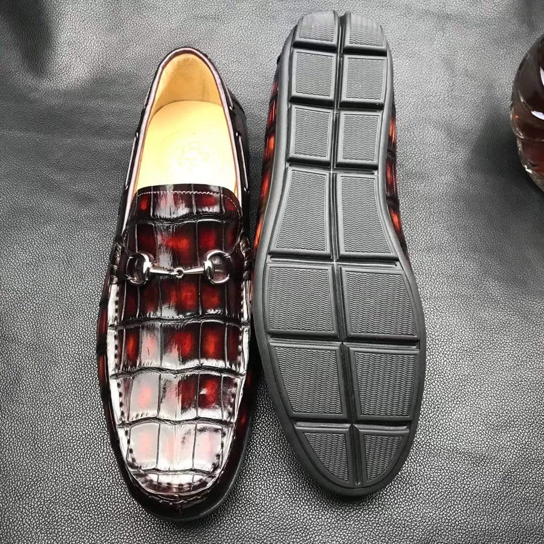 alt
Scarpe da coccodrillo in vera pelle di coccodrillo, mocassini casual penny con nappine e morsetto