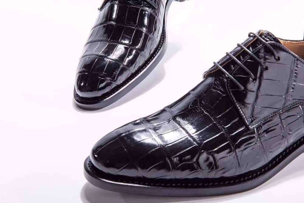 alt
Giày da cá sấu nam Goodyear welted thủ công, giày buộc dây da cá sấu, giày tây nam da cá sấu