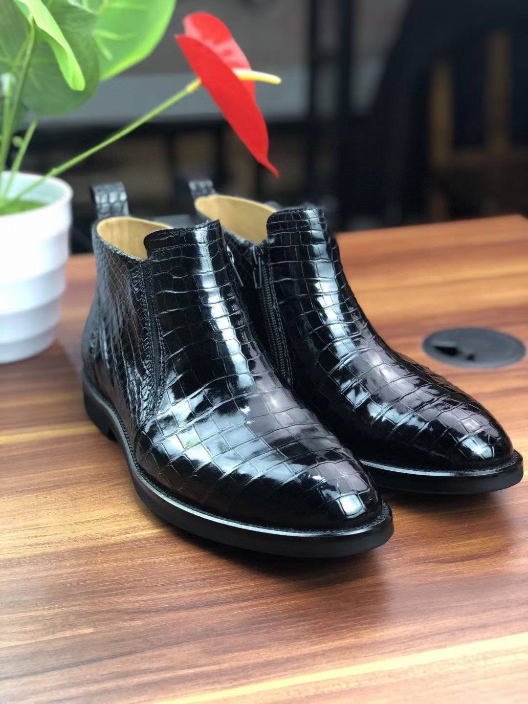 Crocodile Shoes Men's Comfort Chelsea Boots