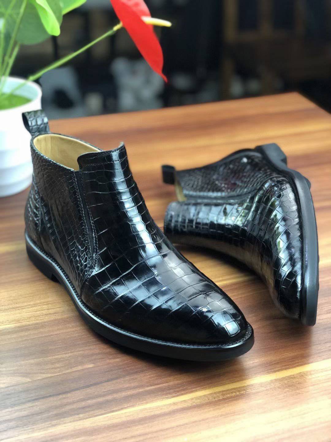 Crocodile Shoes Men's Comfort Chelsea Boots