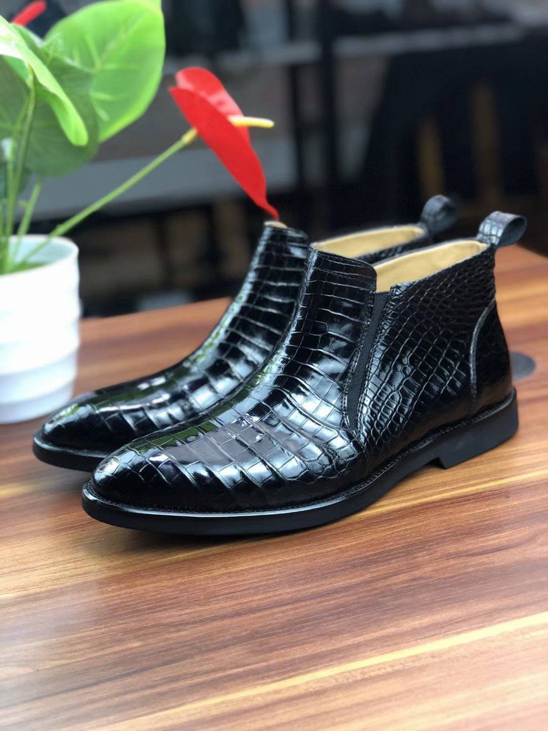 Crocodile Shoes Men's Comfort Chelsea Boots