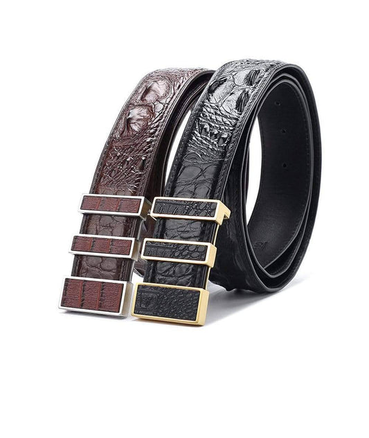 Crocodile Skin Leather Belt 3210