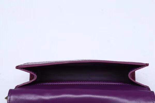 Crocodile Top Handle Bag Purple