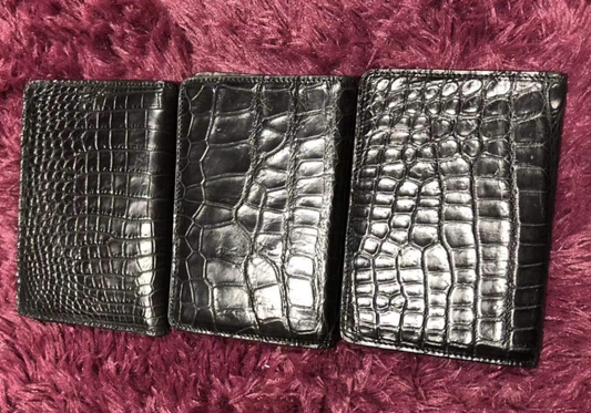 Genuine Crocodile Leather Passport Black