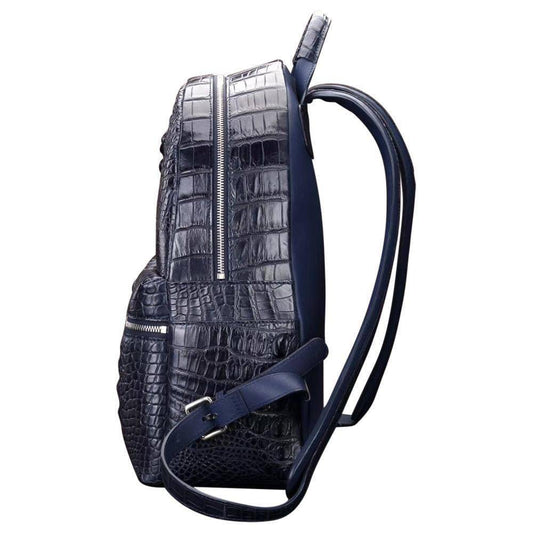 Dark Blue Women's  Crocodile Leather  Backpack  |  Rossieviren