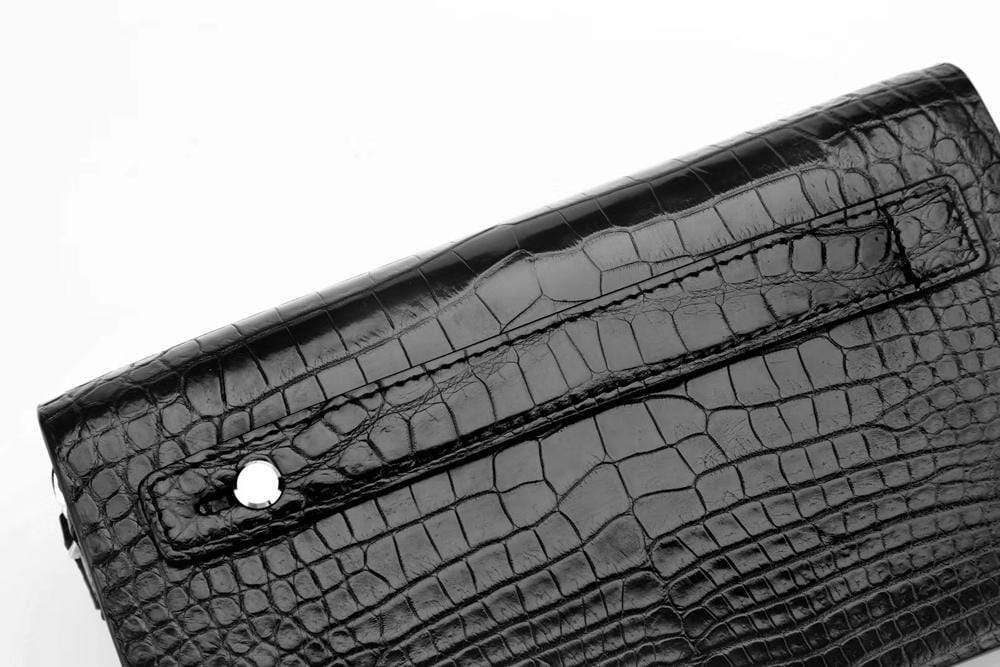 Double Zipper Men Clutch Bags Crocodile Leather Men's Wallet Men Handy Bag Long Wallets Man Purses