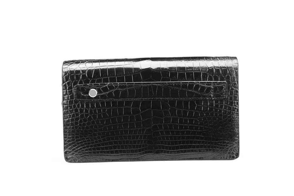 Double Zipper Men Clutch Bags Crocodile Leather Men's Wallet Men Handy Bag Long Wallets Man Purses