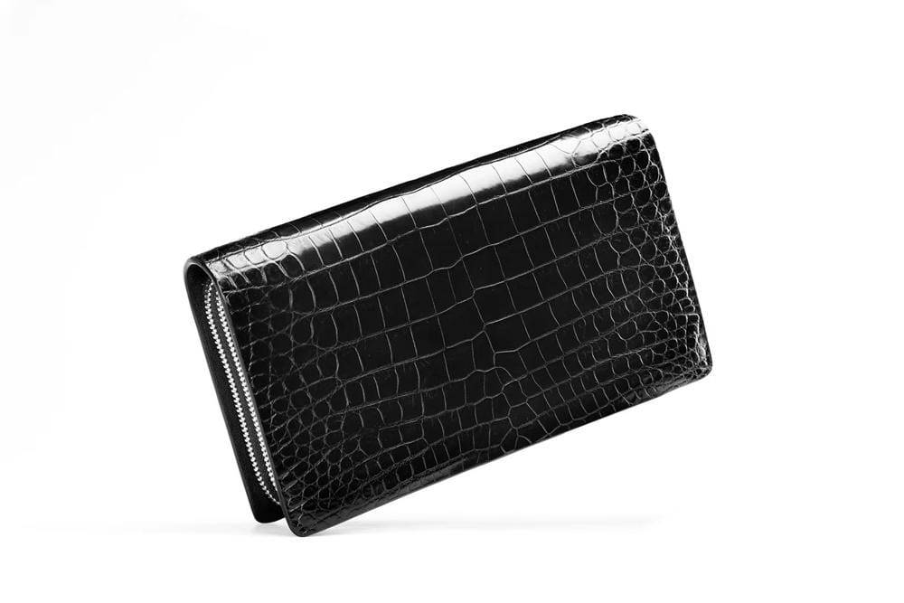 Double Zipper Men Clutch Bags Crocodile Leather Men's Wallet Men Handy Bag Long Wallets Man Purses