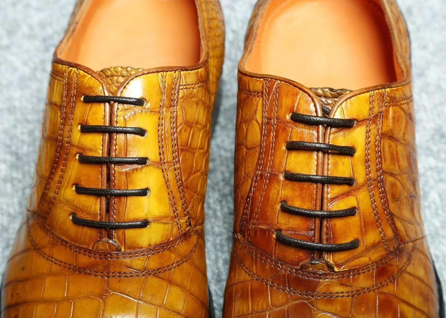 Crocodile Shoes Genuine Crocodile Belly Leather Lace-Up  Shoes  For Men