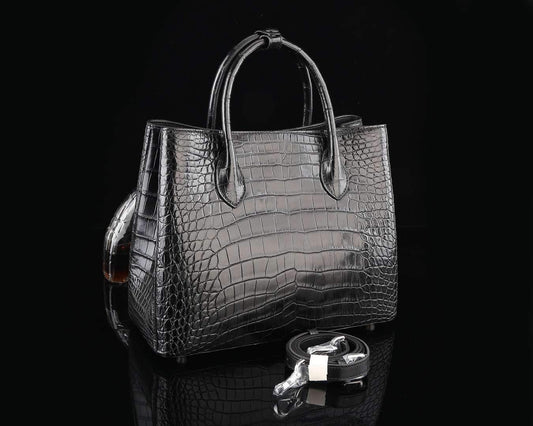 Genuine Crocodile Leather Top Handle Tote  Handbag 33cm