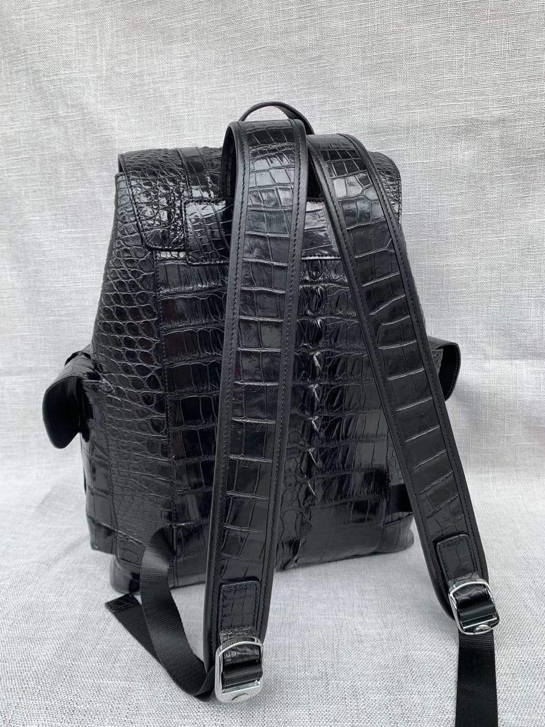 Genuine Crocodile Bone Leather Backpack