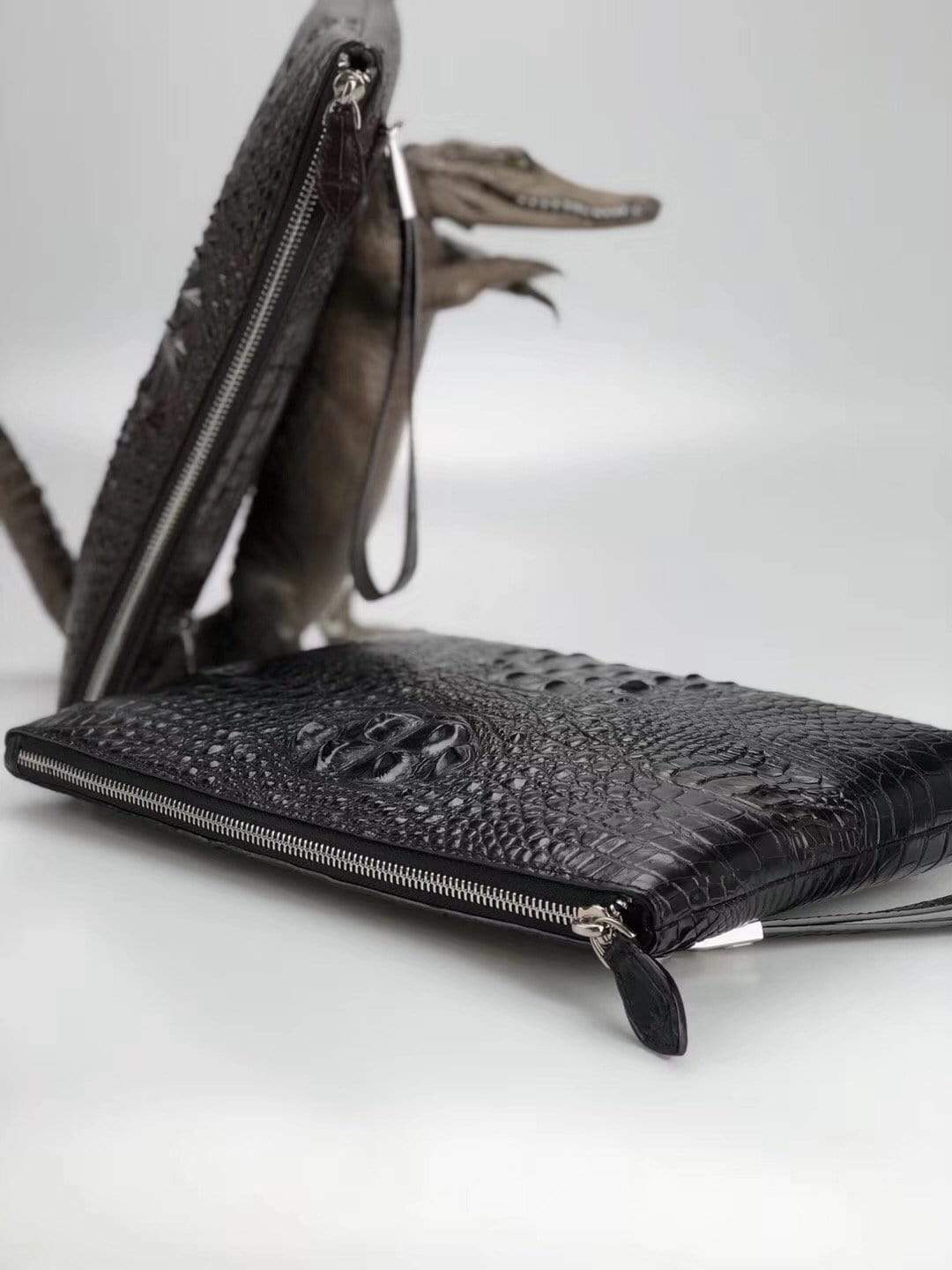 Genuine Crocodile Bone Leather Medium Ipad Case,Clutch Bag