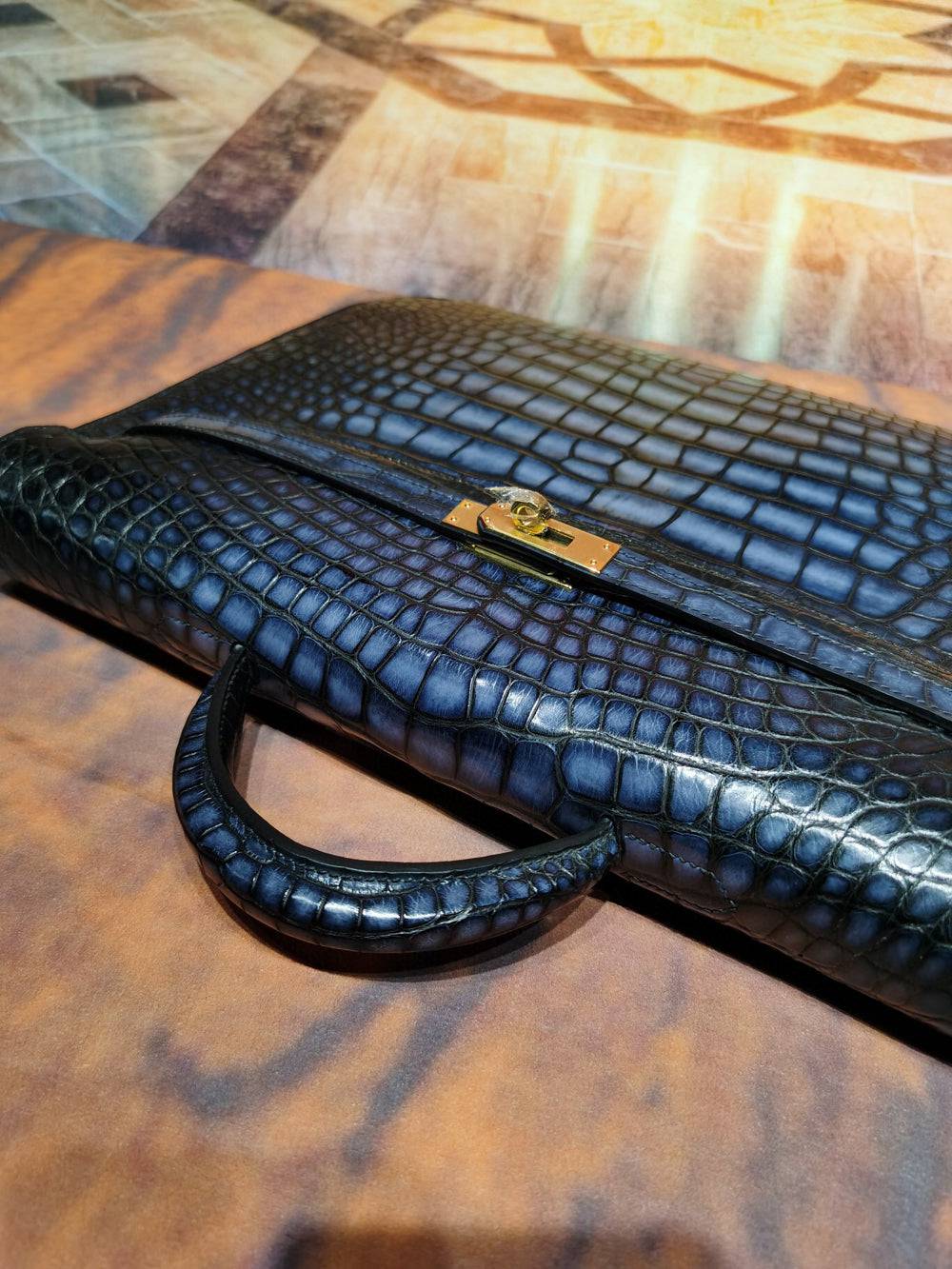 Genuine Crocodile Leather Briefcase Clutch Bag