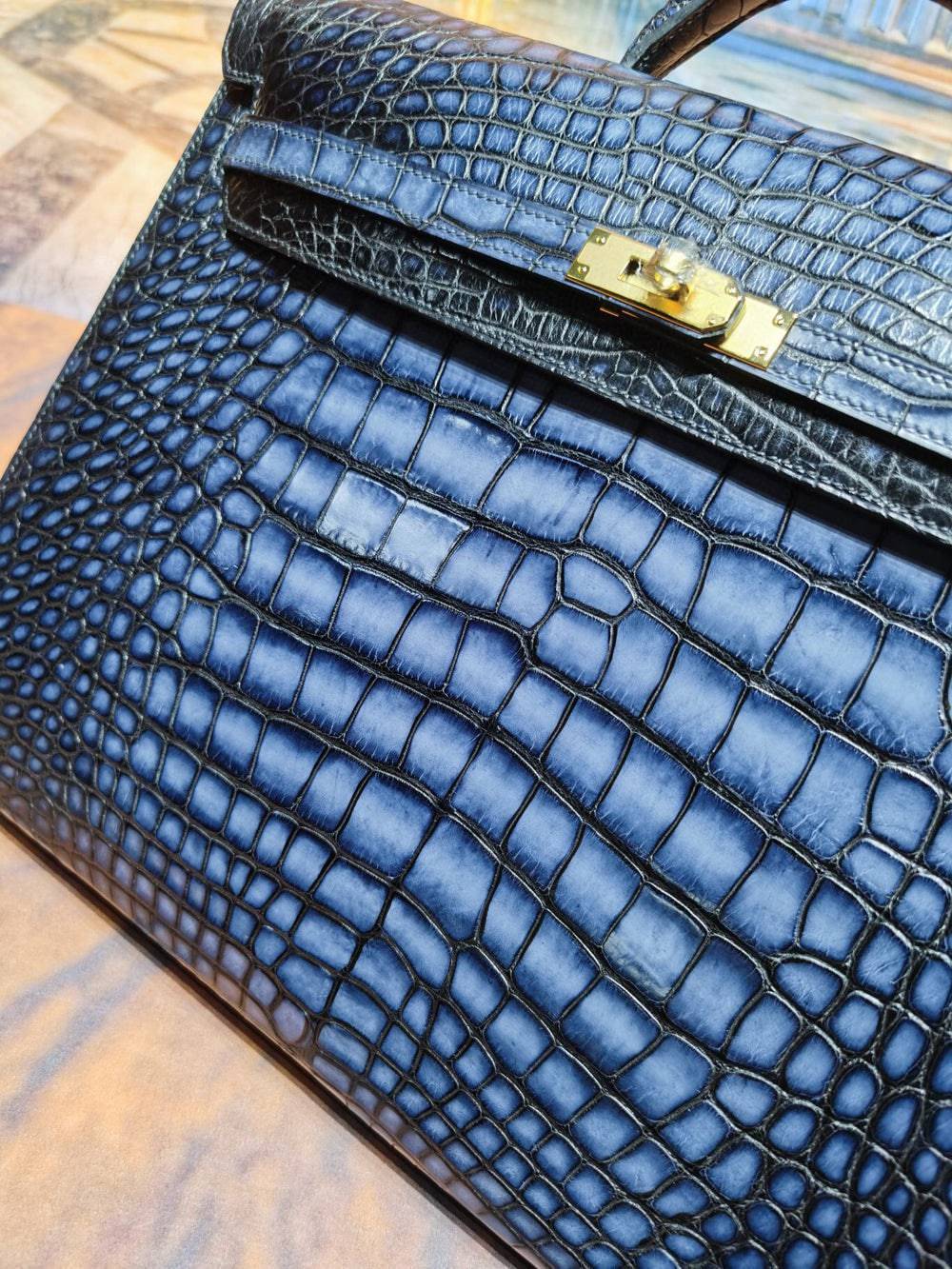 Genuine Crocodile Leather Briefcase Clutch Bag