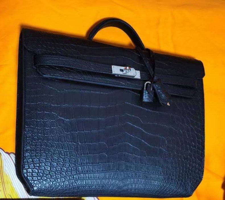 Genuine Crocodile Leather Briefcase Clutch Bag