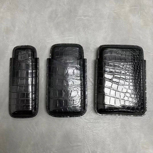 Genuine Crocodile Leather Cigar Case