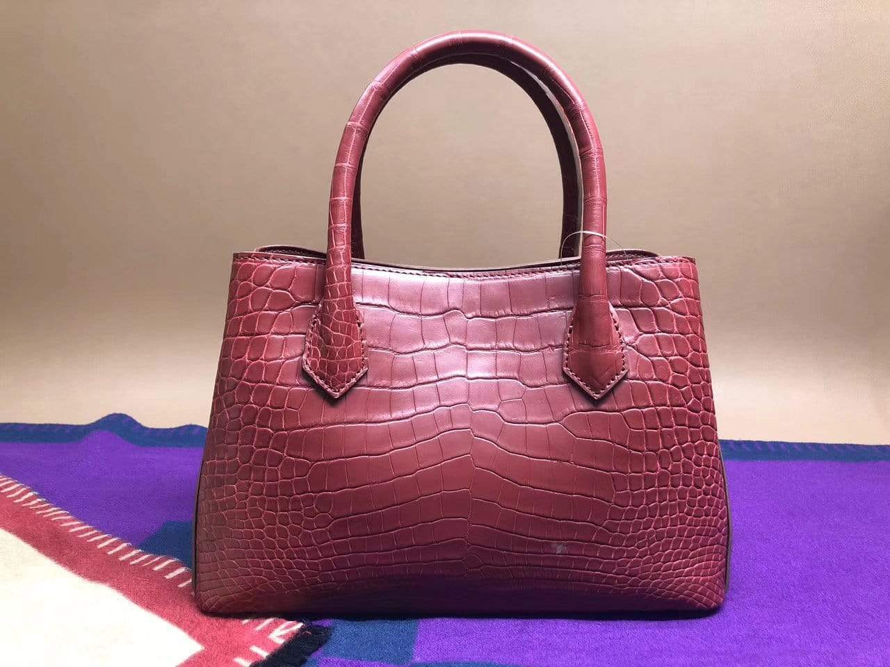 Genuine Crocodile Leather  Mini Top Handle Satchel Handbag