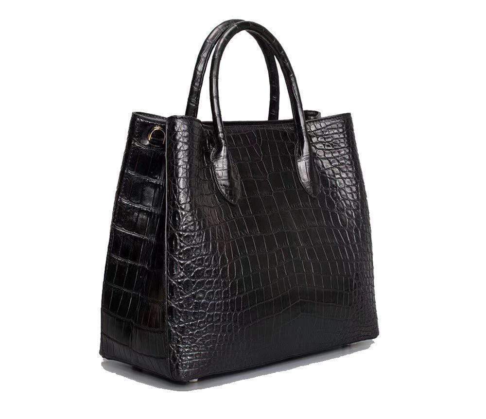 Genuine Crocodile Leather Top Handle Satchel Handbag Shoulder Bag Tote Purse Messenger Bags 30cm