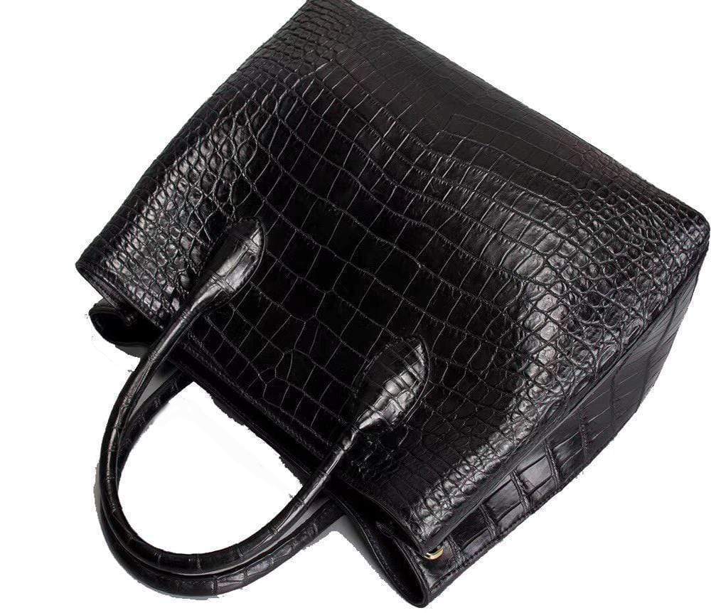 Genuine Crocodile Leather Top Handle Satchel Handbag Shoulder Bag Tote Purse Messenger Bags 30cm