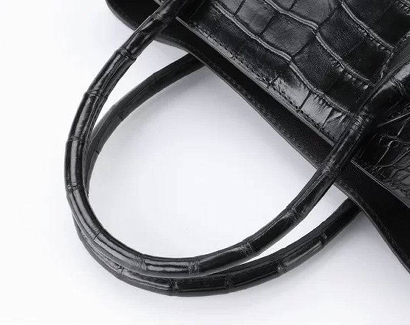 alt
Túi xách tay cầm trên bằng da cá sấu thật, túi đeo vai, túi tote, túi đeo chéo 33cm màu đen