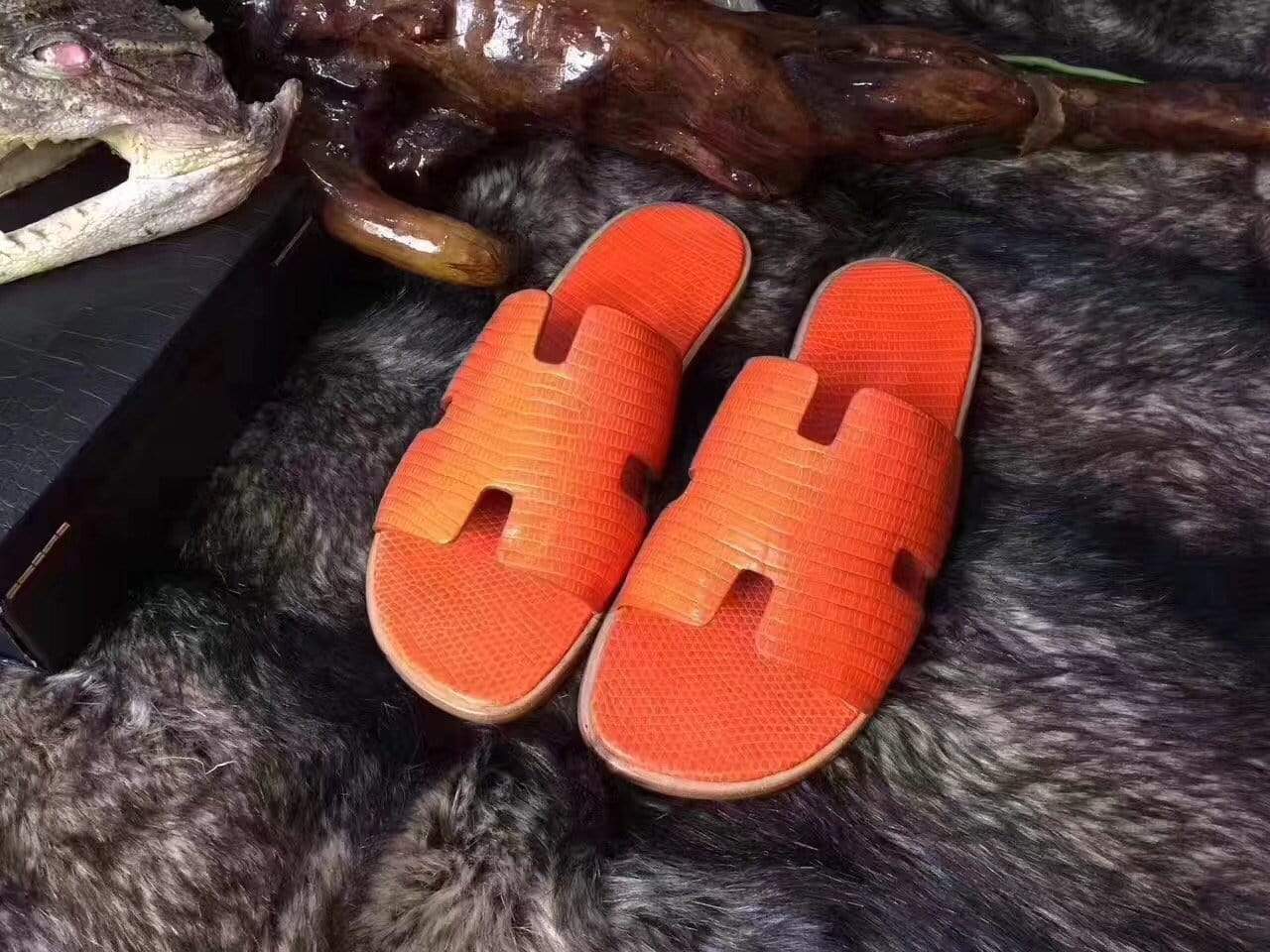 Crocodile Shoes Genuine  Crocodile Lizard Leather  Mens  Slipper